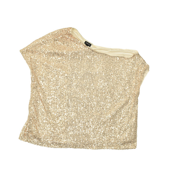 Torrid Women's Gold Copper Sequin One Shoulder Top Plus Size 0 Party Polyester - Picture 1 of 8